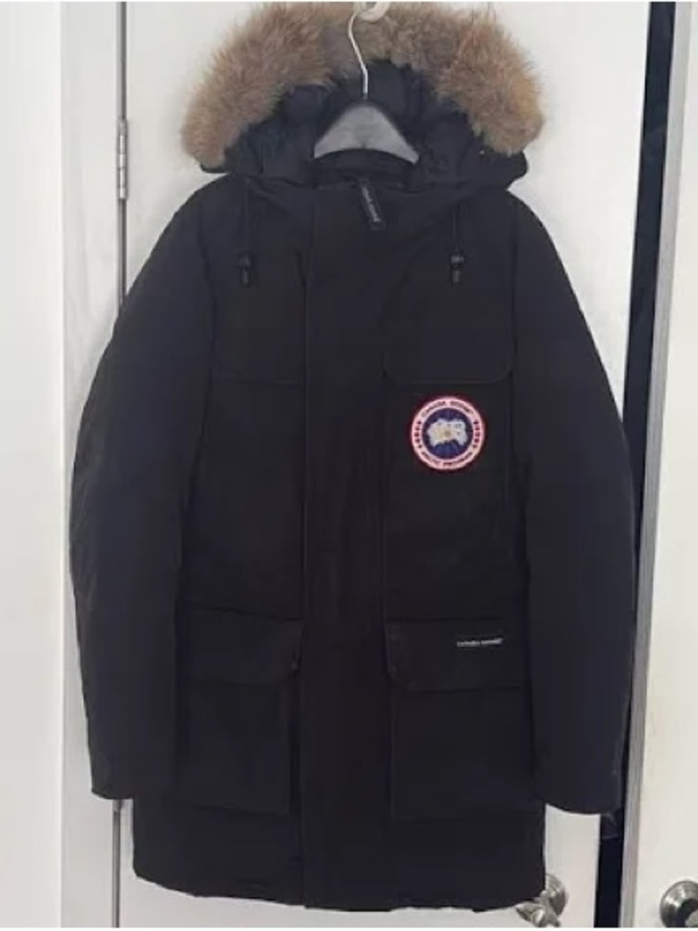 Canada Goose Navy Down Parka with Fur-Trim Hood